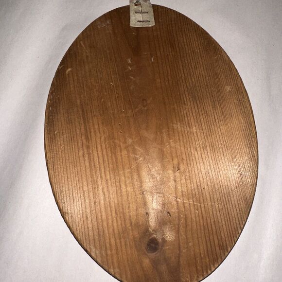 Vintage Wooden Old west Pen and Ink on Suede Wood Plaque Signed John Wyoprall - Picture 6 of 7